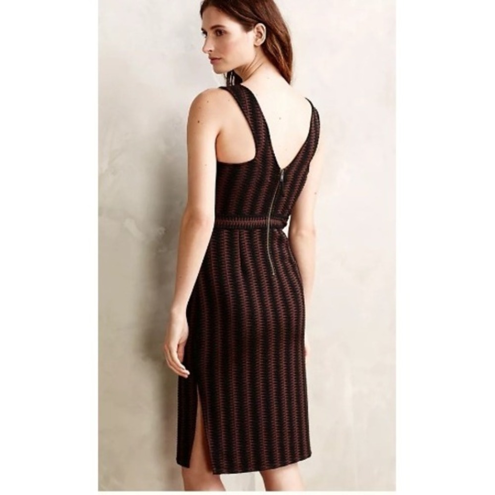 Maeve Anthropologie- Black & Brown Knit Dress Sleeveless - Size M - Picture 3 of 11